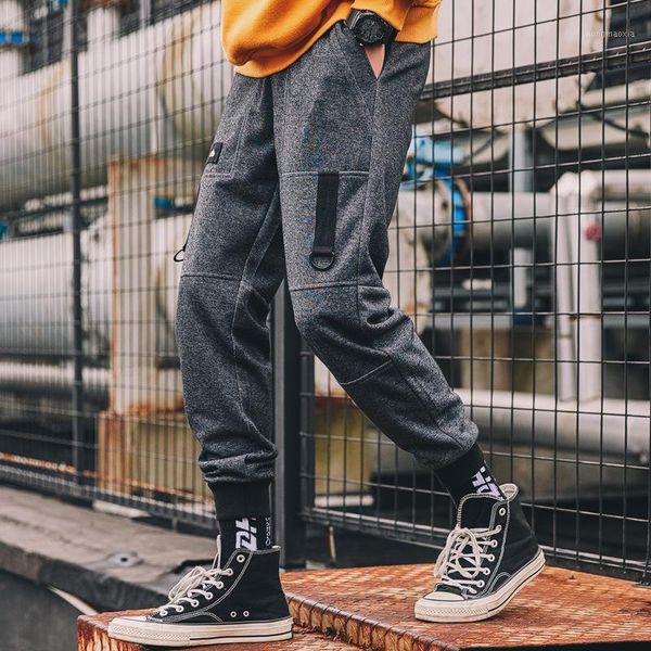 

ewq / men's wear 2020 autumn men's casual pants loose ankle banded pants man elastic waist comfortable haren trousers 9y00821, Black