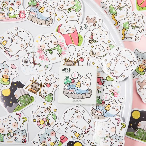 

travel sticker for boxed cat self adhesive stickers notebook journal seals and 45 scrapbooking decorative lifelog diy stationery wmtlrm