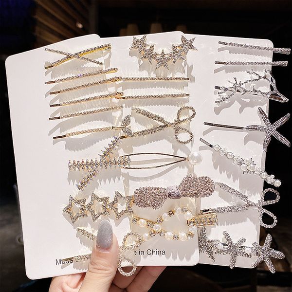 

net red 2020 new pearl word edge korean back spoon clip girl hairpin ins headdress