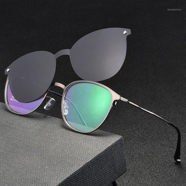 

magnet sunglasses men clip on sunglasses women polarized lenses alloy optical frameflips up clips myopia fm1, White;black