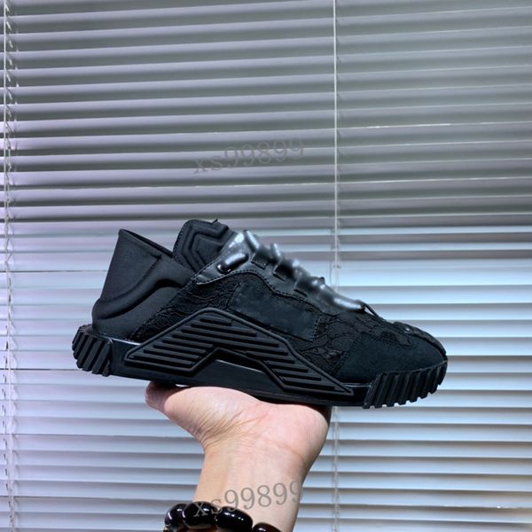 

2021 designer shoes men women ns1 slip-on sneakers mixed-material real leather luxury trainers men shoes us 6-12, Black;red
