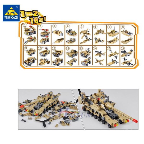 

16pcs lot military vehicle super tank army building blocks sets diy playmobil kids bricks educational toys for children yxlxur ly_bags