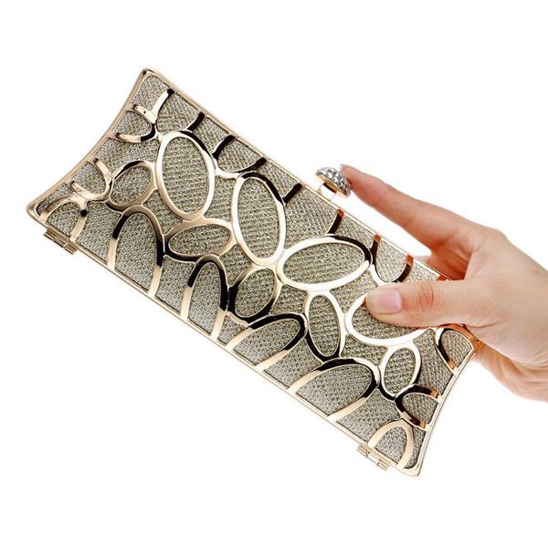 

golden knitting style luxury hasp clutch bag jewelry women evening envelope handbag party sparkly clutch purse shoulder bag