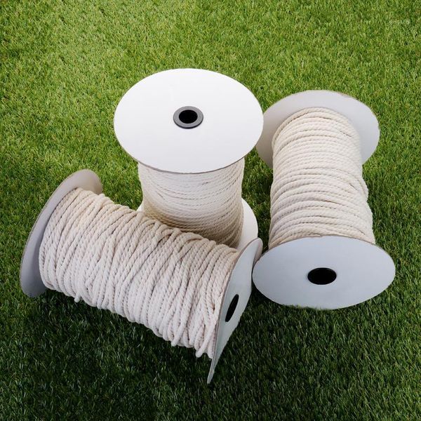 

kiwarm 1000g white cotton twisted braided cord rope diy home textile accessories craft macrame string 3/4/5/6mm1, Black;white
