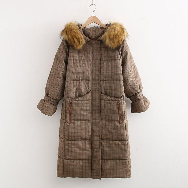 

women's winter warm princess sleeves long cotton coat wearing cap fur collar large pocket design casual warm coat1, Black