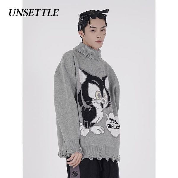 

2020 autumn/winter vintage men sweater turtleneck harajuku hip hop streetwear pullover korean oversized sweaters women fashion, White;black