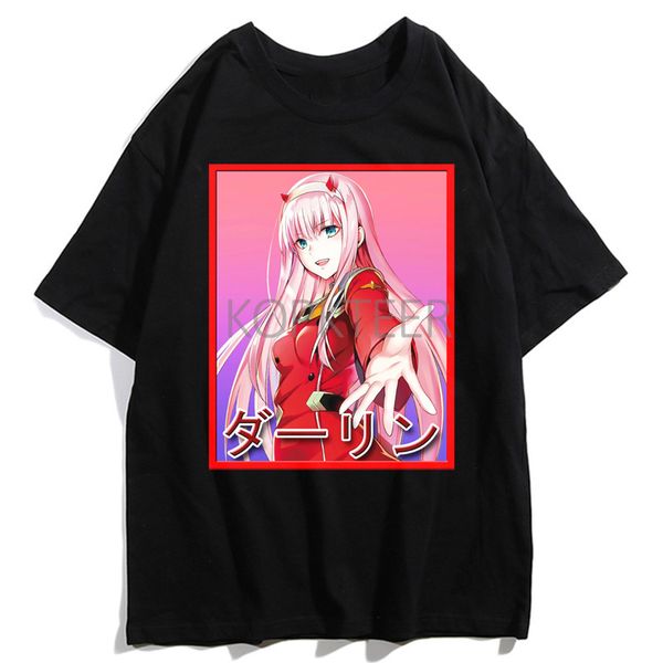 

anime darling in the franxx zero two harajuku summer printing ulzzang funny streetwear tee hooded sweatshirt hoodie men t shirt