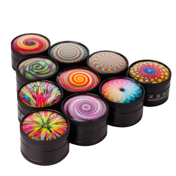 

3d metal amsterdam herb grinder 3 layers tobacco grinders magentic design with 50mm scraper