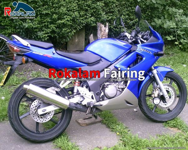 Honda CBR125R 02 03 04 05 06 Mavi CBR 125R 2002 2003 2004 2005 2006 Bodypart Fairing Motosiklet Fairing Kiti için Motosiklet Kursiyonları