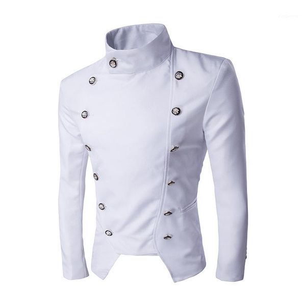 

wholesale- jackets man 2016 suit jacket blazer masculino groom double breasted fashion slim fit mens stage clothing chaquetas hombre 20161, White;black