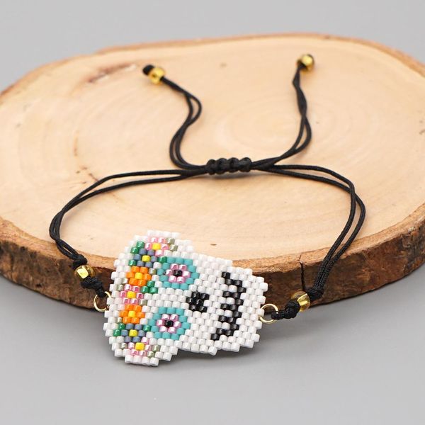 

go2boho 2020 череп браслет halloweenweewealry подарок миюки мексиканский череп pulseras ручной фестиваль фестиваль оптовая ювелирные изделия, Bronze;silver