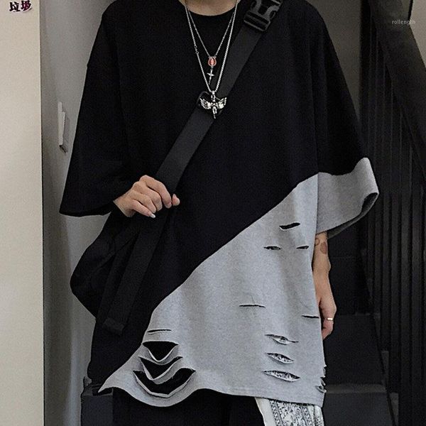 

summer korean patchwrk t shirts loose tshirt streetwear short sleeve tshirt streetwear casual harajuku dance t shirts female1, White