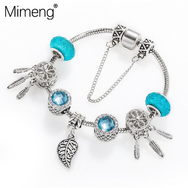 

leaf inlaid beadsbeaded diamond bracelet gift feather tassel jewelry diy leaf inlaid diy beadsbeaded diamond bracelet gift feather, Golden;silver