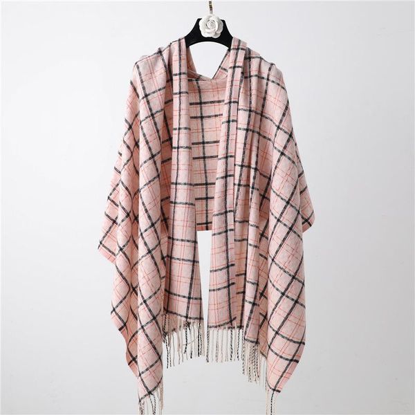 

2020 women winter scarf wram cashmere pashmina lady luxury plaid tassel scarves thick wram shawls and wraps bufanda jllfpa bdecoat, Blue;gray