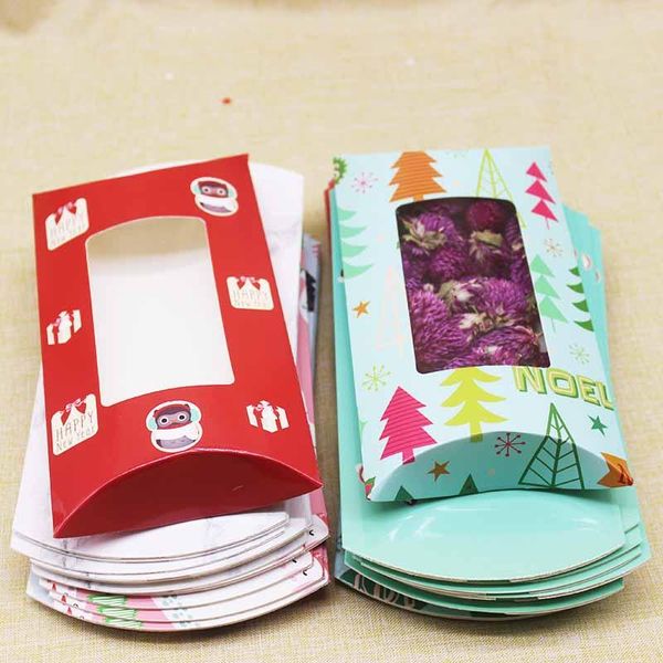 

pillow window marbling merry christmas gifts box 10pcs white color diy handmade pillow box package box favors party suppiles bbydje