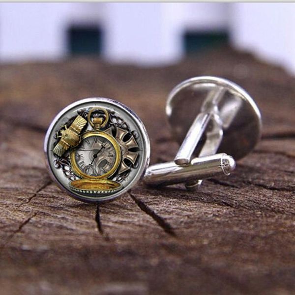 

suteyi cufflink стекла сова качества кристалл стимпанк часы мода ручной работы кабошон урожай животные ювелирные изделия часы высокого sqcrp, Gray