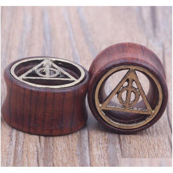 

mix 8-20mm death triangle piercing tunnels ear plugs gauges wood body j jllvxc yummy_shop, Silver