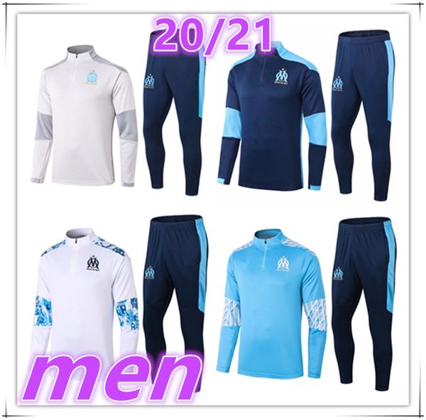 

2020 2021 marseille tracksuit mens tracksuits kits 20 21 men football training suit soccer tracksuit survetement foot chandal futbol tuta, Black