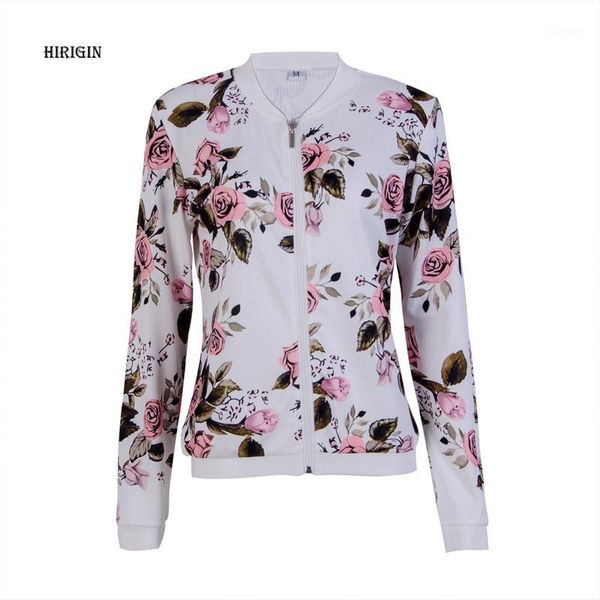 

fashion plus size zipper long sleeves coat women vintage floral baseball jacket flower print girl casual sweatshirt1, Black;brown