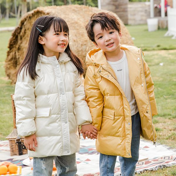 

sundae angel kids winter jacket for boys 90% white duck down clothes hooded thicken girls coat childen warm outerwear clothing 201102, Blue;gray