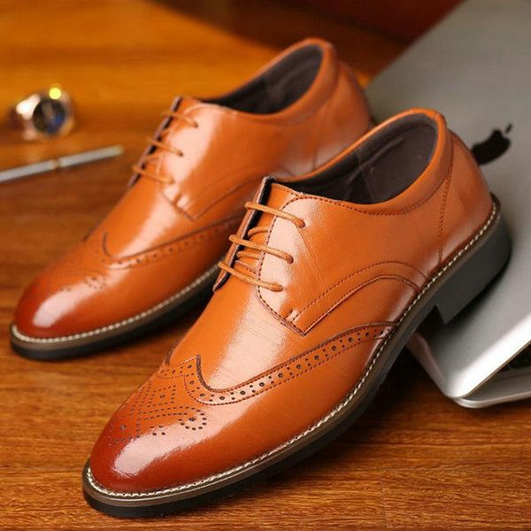 

dress shoes leather men's breathable hollow mesh business formalwedding casual pointed oxford big size oo-82, Black