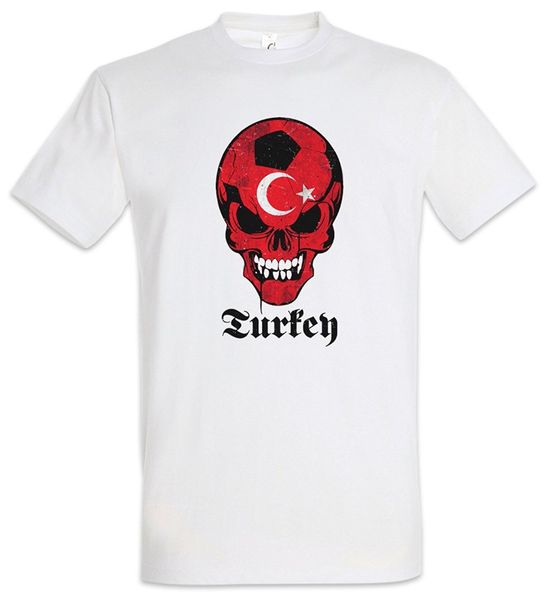 

sport summer style printed cotton o neck tee shirt short sleeve turkey turkish footballer soccers skull flag t-shirtfishing t shirts