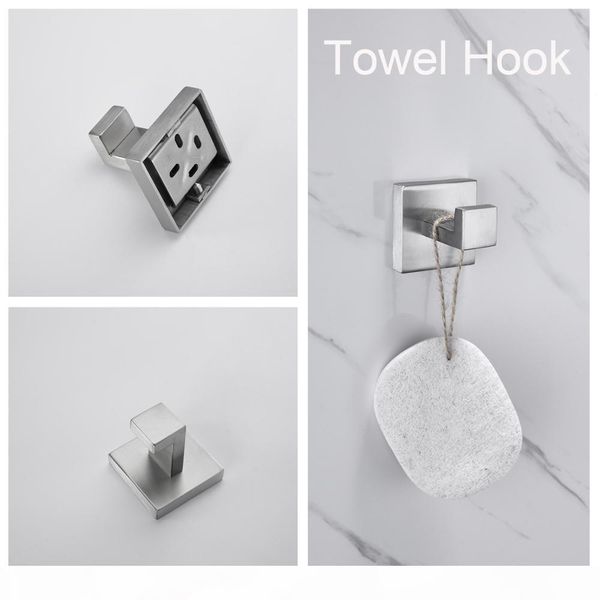 

brushed nickel stainless steel bathroom hardware accessories set robe hook towel bar towel ring and toilet paper holder bbydkm wrhome