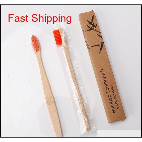 

bamboo toothbrush soft bristle toothbrush portable travel handle toothbrushes oral hygiene whitening bathr qylluu packing2010