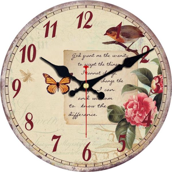 

wooden 12 inch kitchen wall clocks,french flower leaf style big arab numerals living room art decorative antique vintage classic