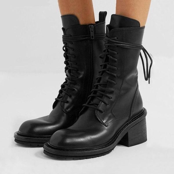 

2021 new fashion women ankle boots autumn winter warm shoes square high heel zipper black casual riding boots woman size 34-40