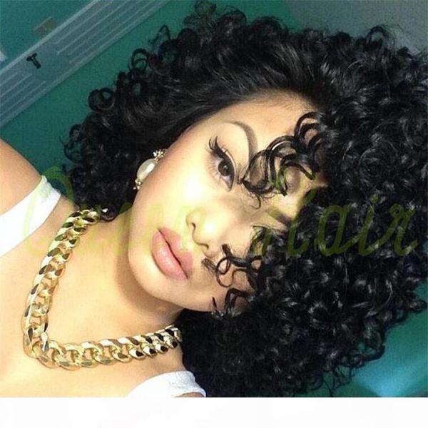 

malaysian hair kinky curly u part wigs for black women 7a unprocessed malaysian kinky curly wig full lace human hair wigs, Black;brown