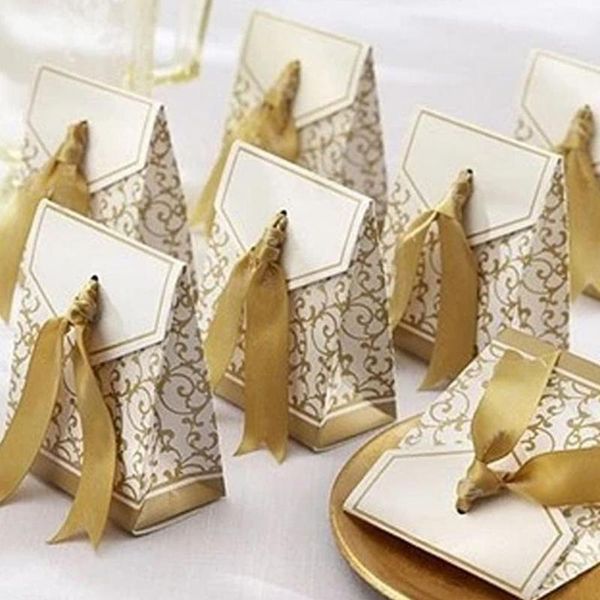 

gift wrap 50pcs/pack wedding supplies packing bag golden silver age candy boxes favor festivals weddings gifts bags 6.7 * 3.5 8.5 cm1