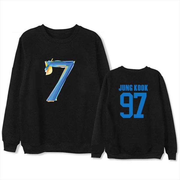 

2020 bangtan boys map of the soul 7 hoodie world tour concert with men and women sweatshirts, Black