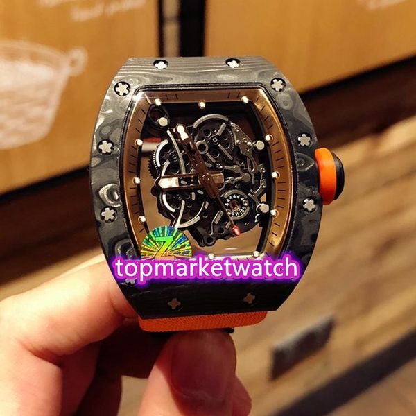 

высокое качество фабрика z-top version rm 055 ntpt лучших все углеродное волокно корпус skeleton циферблат япония nh автоматическую rm055 му, Slivery;brown