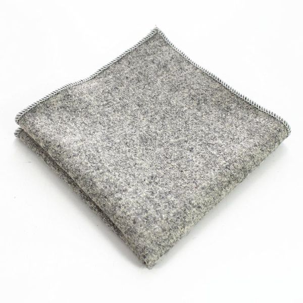 

bow ties rbocomens pocket squares solid wool handkerchief fashion casual hanky for men business suit accessories 23cm*23cm, Black;gray