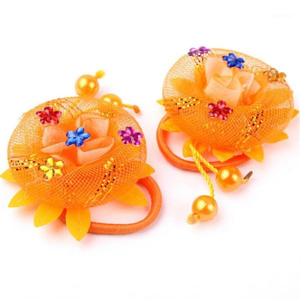 

1pcs child kids lace rose flower scrunchie hair ropes elastic for kids girls headwear hair ring rubber band accessories1, Slivery;white