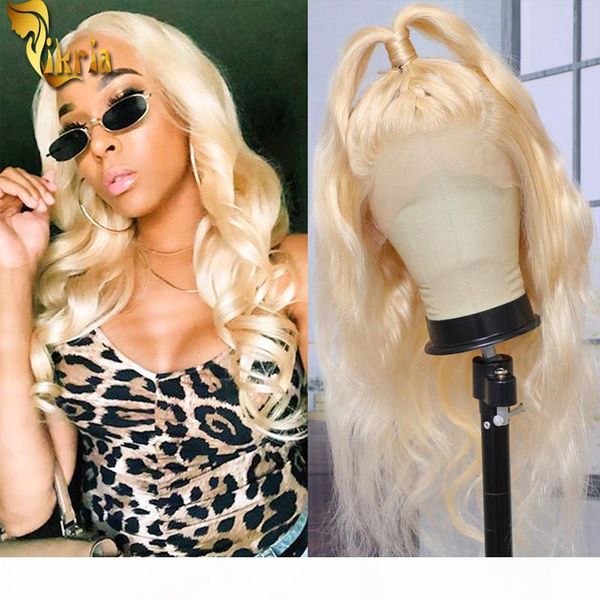 

glueless brazilian 613 blonde body wave lace front wigs full lace human hair wig 130%~150% density 8~20inch with baby hair for black women, Black;brown