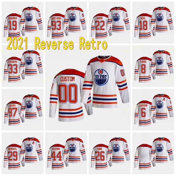 

97 connor mcdavid edmonton oilers 2021 reverse retro leon draisaitl adam larsson zack kassian oscar klefbom nugent-hopkins alan quine jersey, Black;red