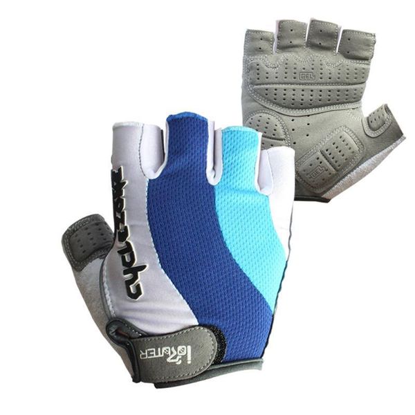 

half finger cycling anti slip gel pad bicycle biking riding motorcycle mtb road bike gloves m-xxl, Blue;gray