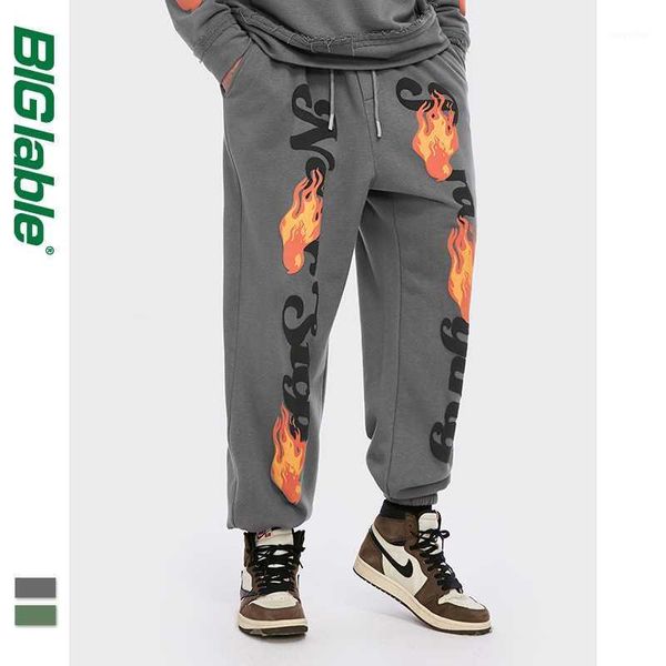 

big lable mens sweatpants with pockets winter streetwear mens joggers sweatpants for winter cotton fleece 3247w21, Black
