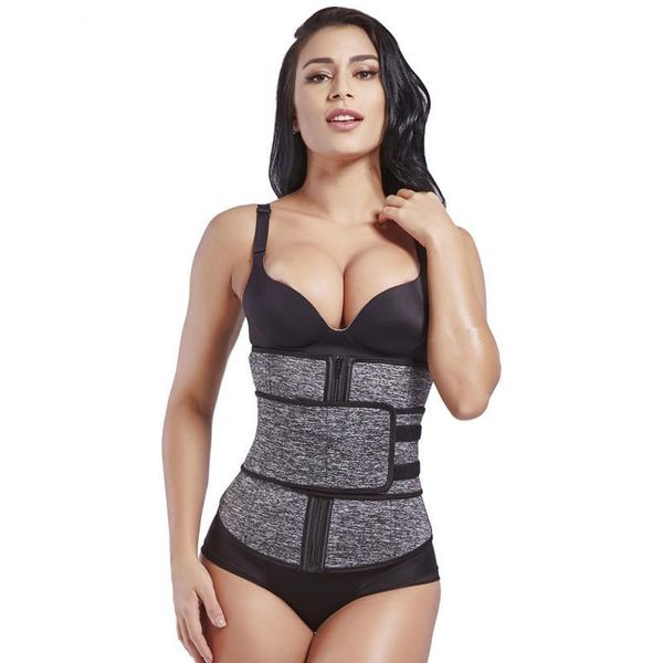 

women waist trainer neoprene belt sauna sweat body shaper tummy control slim sports safety accessories waist support belt, Black;gray