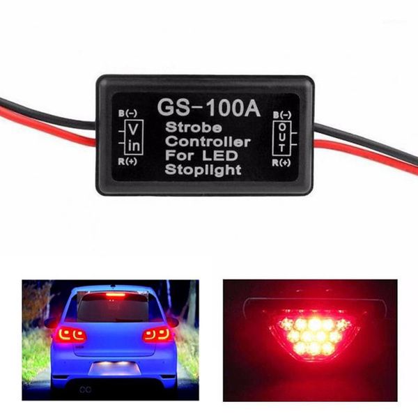 

gs-100a flash strobe controller flasher module for car led brake slight lamp 12--24v waterproof short circuit protection1