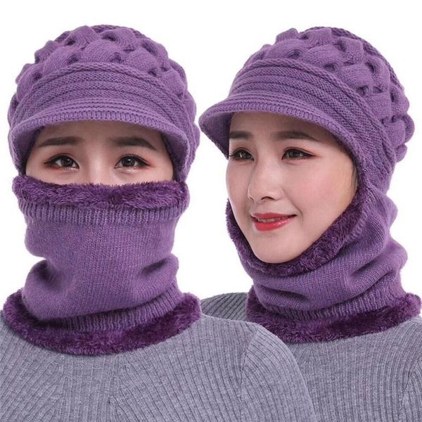 

new winter balaclava beanies mother hat women warm thick skullies riding outdoor hats gorras stripes beanie cap mask, Blue;gray