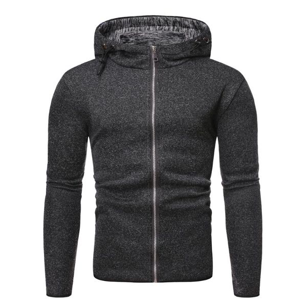 

2020 new sportwear men 's casual sweatshirt zipper long sleeve hooded hoodie men hip hop, Black
