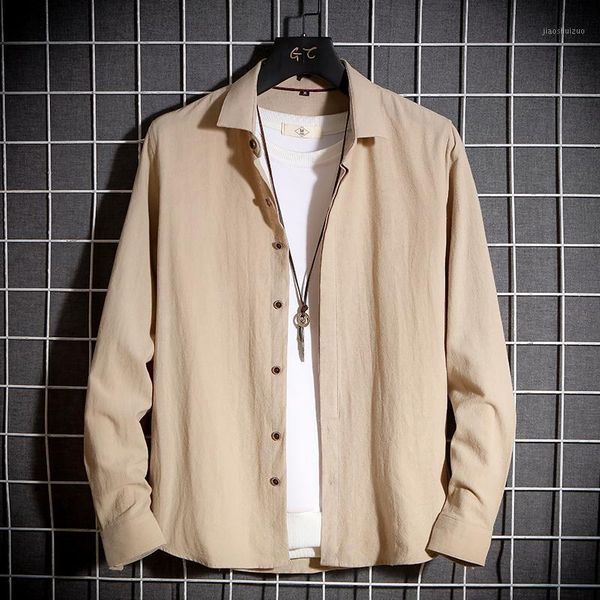 

6 colors 100% cotton long sleeve casual shirt men korean style single breasted office shirt men big size workout streetwear male1, White;black