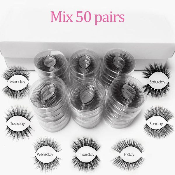 

wholesale mink eyelashes 20/30/40/50/70/100 pairs fluffy wispy false eyelashes in bulk natural long makeup 3d lashes maquiagem wmtklj