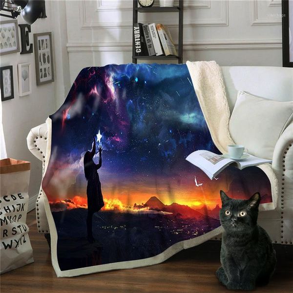 

blankets hoodie blanket plush throw 3d charming scenery printed sherpa fleece microfiber 2021 drop 1