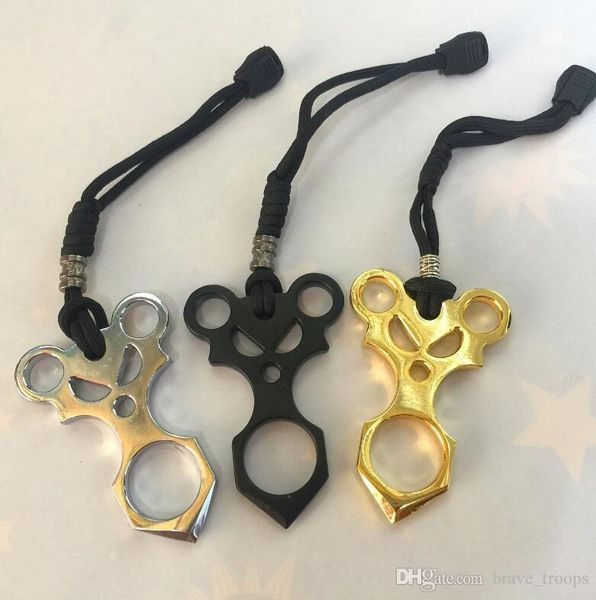 

10pcs single finger buckle survival keychain emergency broken window self-defense weapon supplies escape skeleton elf finger tiger424