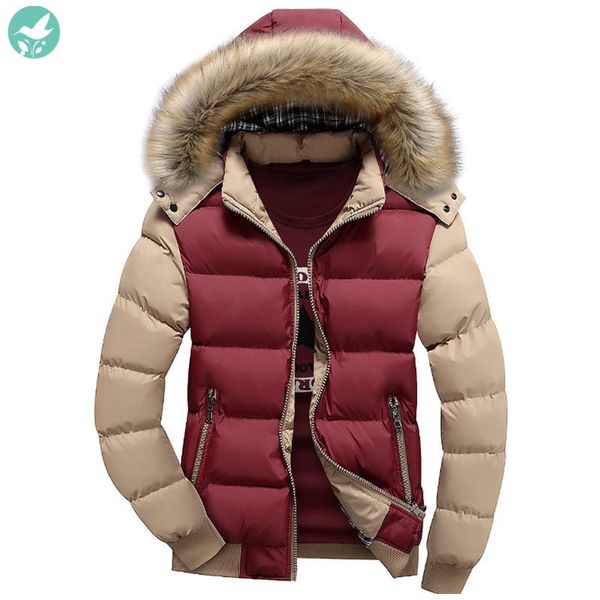 

men's winter jackets thick hooded fur collar parka