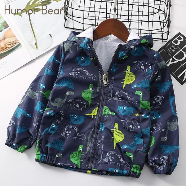 

humor bear hooded zipper jacket clothes fashion outdoor children autumn& spring cartoon dinosaur casual baby boys shirt clothing, Blue;gray